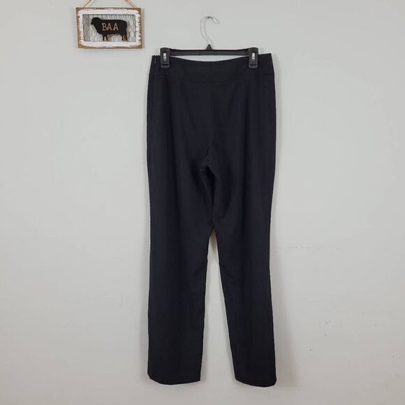Akris Punto Black Wool Slacks Pants Sz US 10 Straight Leg Minimalist Career Work - Picture 2 of 9